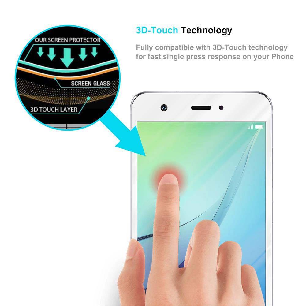 Cadorabo Panzerfolie für Huawei NOVA Schutzfolie in Weiß Vollbild Folie Tempered Display Schutzglas