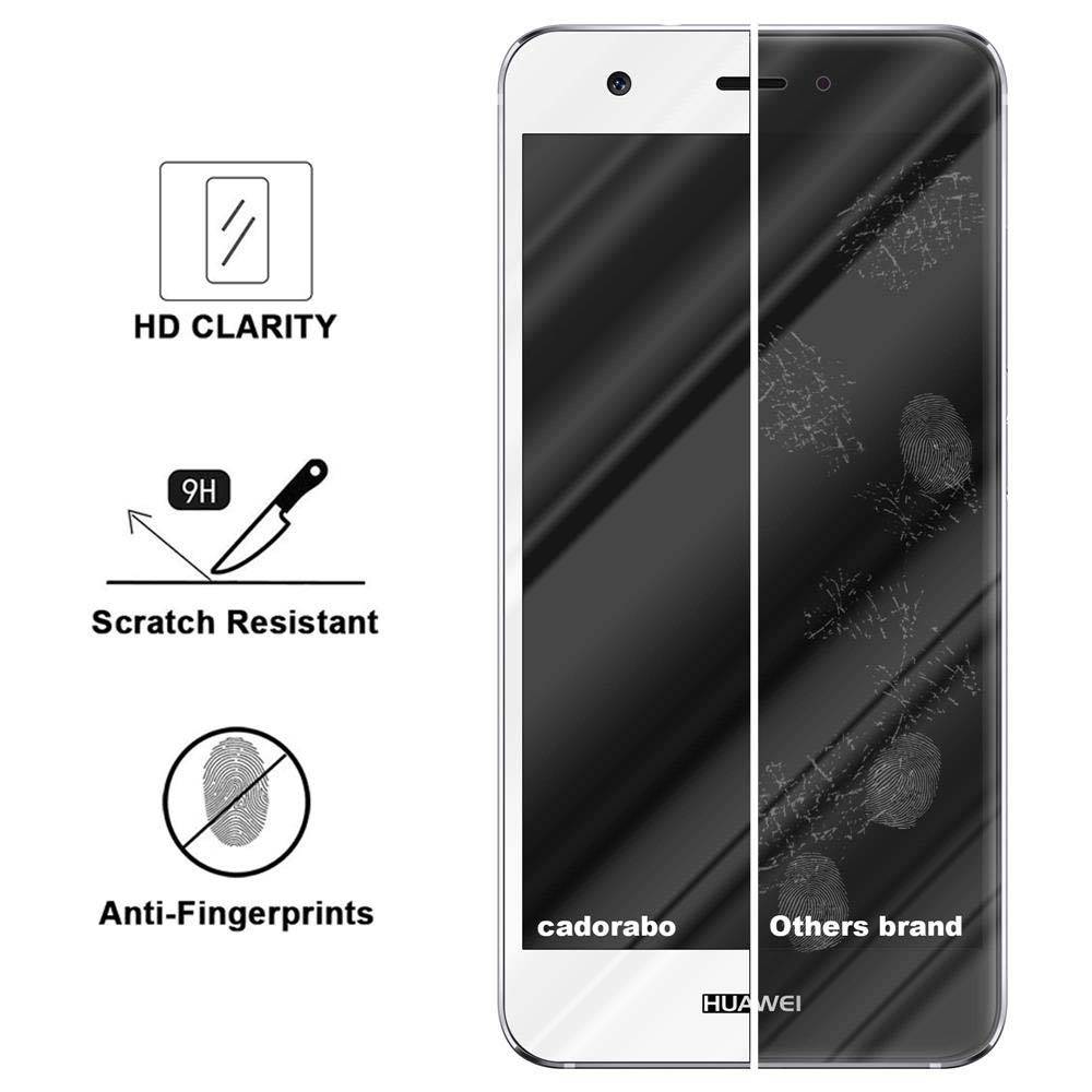Cadorabo Panzerfolie für Huawei NOVA Schutzfolie in Weiß Vollbild Folie Tempered Display Schutzglas
