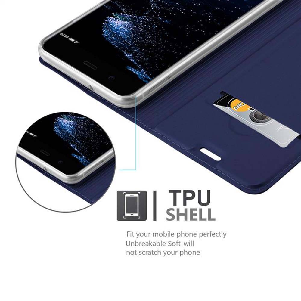 Cadorabo Handyhülle für Huawei P10 Schutz Hülle in Blau Cover Etui Book Case Booklet