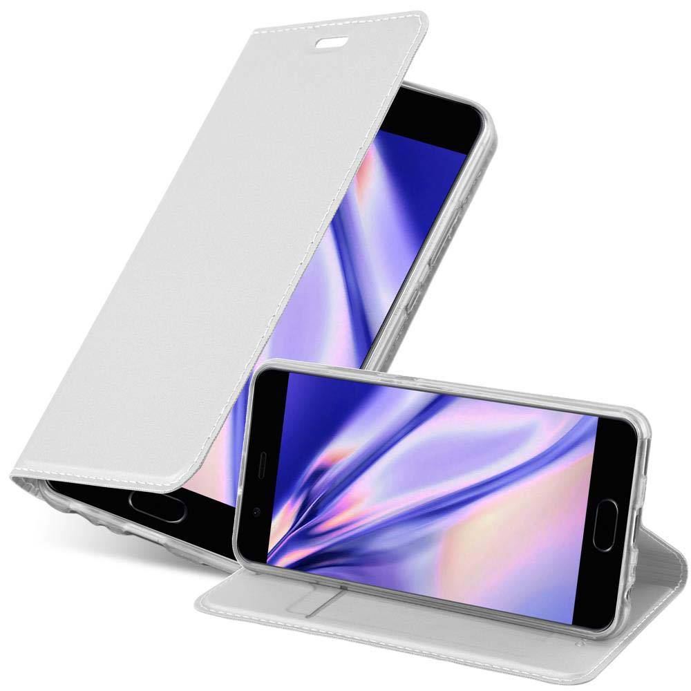 Cadorabo Handyhülle für Huawei P10 Schutz Hülle in Silber Cover Etui Book Case Booklet