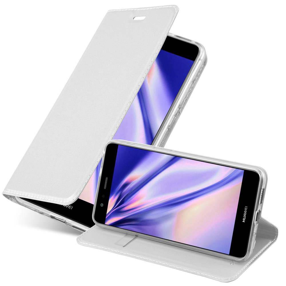 Cadorabo Handyhülle für Huawei P10 LITE Schutz Hülle in Silber Cover Etui Book Case Booklet