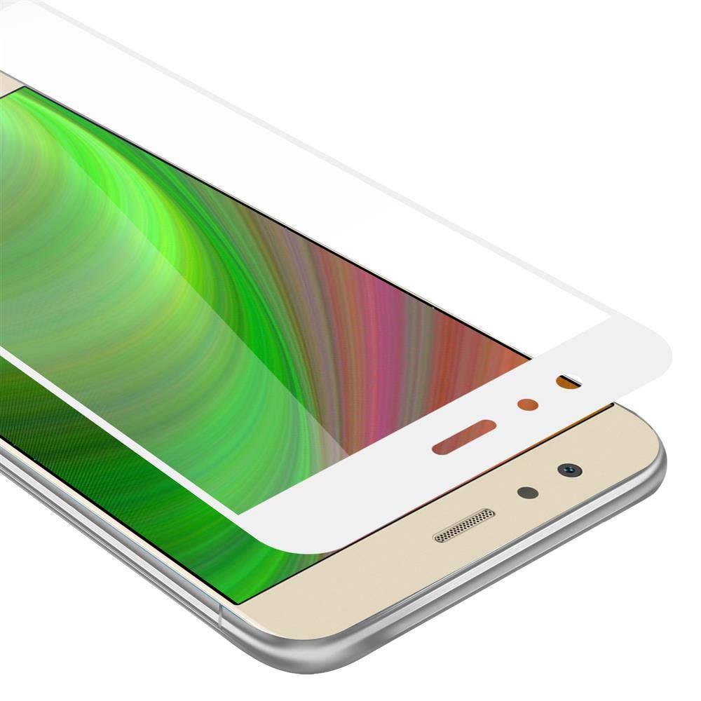 Cadorabo Panzerfolie für Huawei P10 LITE Schutzfolie in Weiß Vollbild Folie Tempered Display Schutzglas