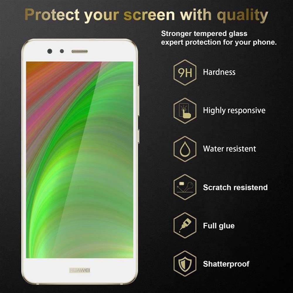 Cadorabo Panzerfolie für Huawei P10 LITE Schutzfolie in Weiß Vollbild Folie Tempered Display Schutzglas
