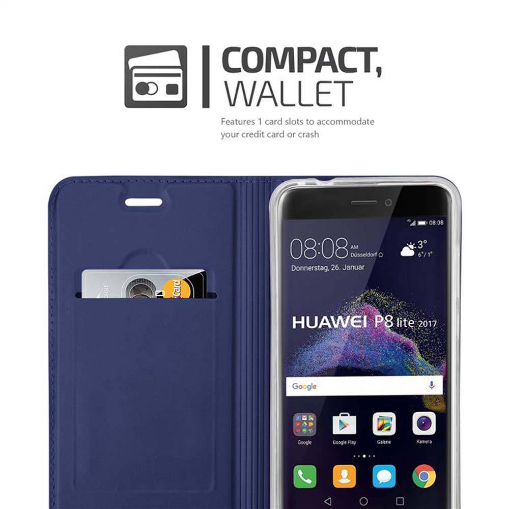 Cadorabo Handyhülle für Huawei P8 LITE 2017 / P9 LITE 2017 Schutz Hülle in Blau Cover Etui Book Case Booklet