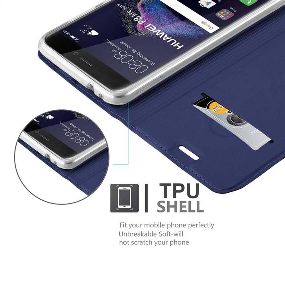 Cadorabo Handyhülle für Huawei P8 LITE 2017 / P9 LITE 2017 Schutz Hülle in Blau Cover Etui Book Case Booklet