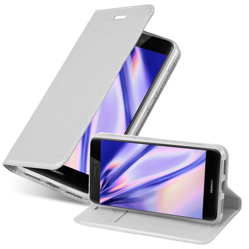 Cadorabo Handyhülle für Huawei P8 LITE 2017 / P9 LITE 2017 Schutz Hülle in Silber Cover Etui Book Case Booklet