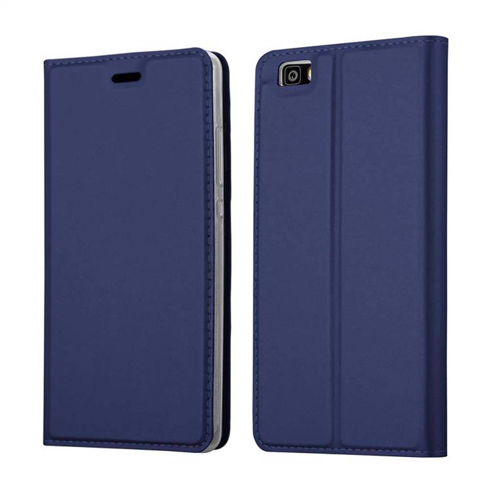 Cadorabo Handyhülle für Huawei P8 LITE 2015 Schutz Hülle in Blau Cover Etui Book Case Booklet