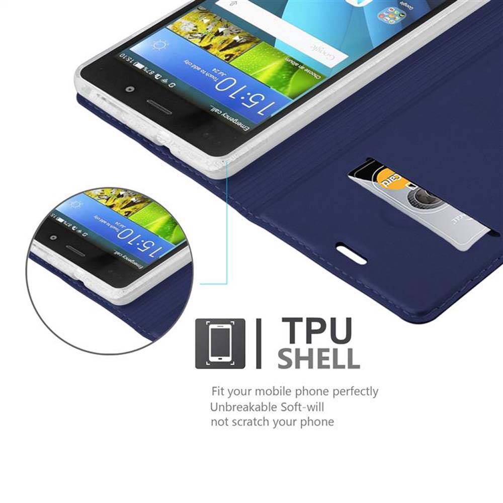 Cadorabo Handyhülle für Huawei P8 LITE 2015 Schutz Hülle in Blau Cover Etui Book Case Booklet