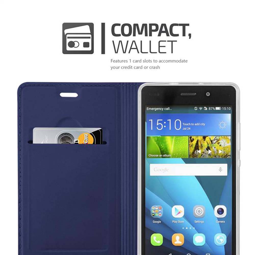 Cadorabo Handyhülle für Huawei P8 LITE 2015 Schutz Hülle in Blau Cover Etui Book Case Booklet