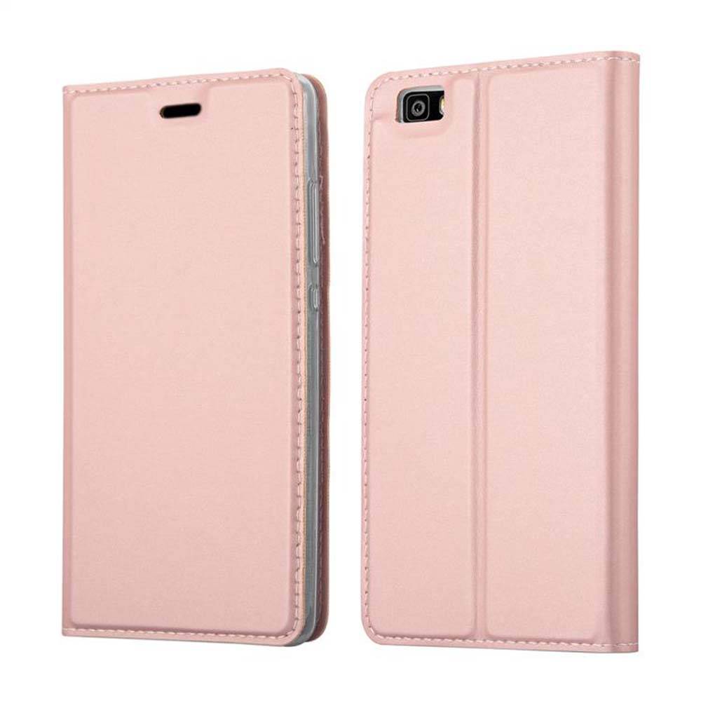 Cadorabo Handyhülle für Huawei P8 LITE 2015 Schutz Hülle in Rosa Cover Etui Book Case Booklet