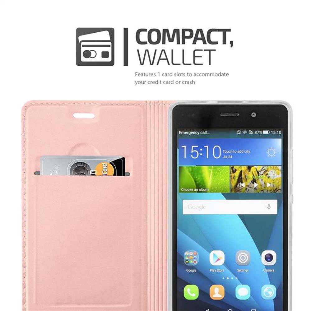 Cadorabo Handyhülle für Huawei P8 LITE 2015 Schutz Hülle in Rosa Cover Etui Book Case Booklet