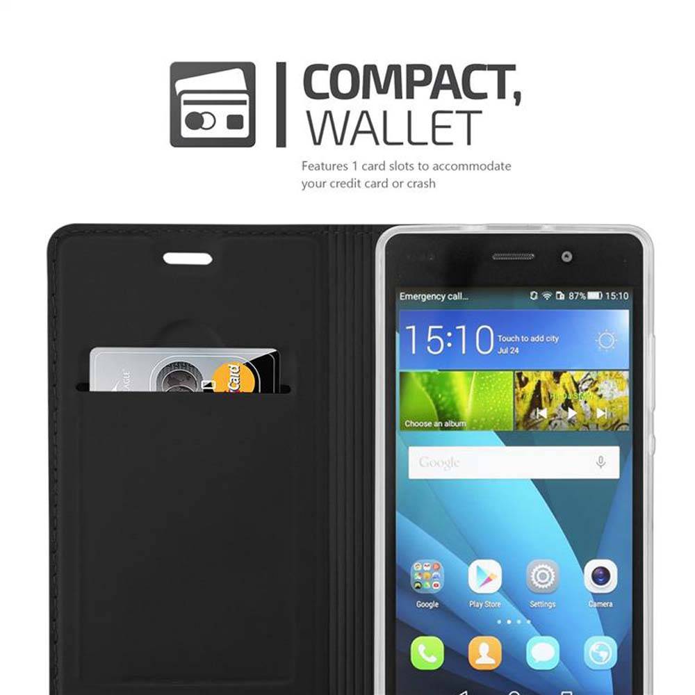 Cadorabo Handyhülle für Huawei P8 LITE 2015 Schutz Hülle in Schwarz Cover Etui Book Case Booklet