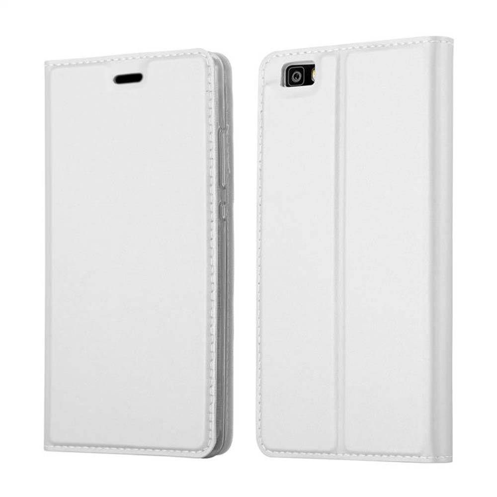 Cadorabo Handyhülle für Huawei P8 LITE 2015 Schutz Hülle in Silber Cover Etui Book Case Booklet