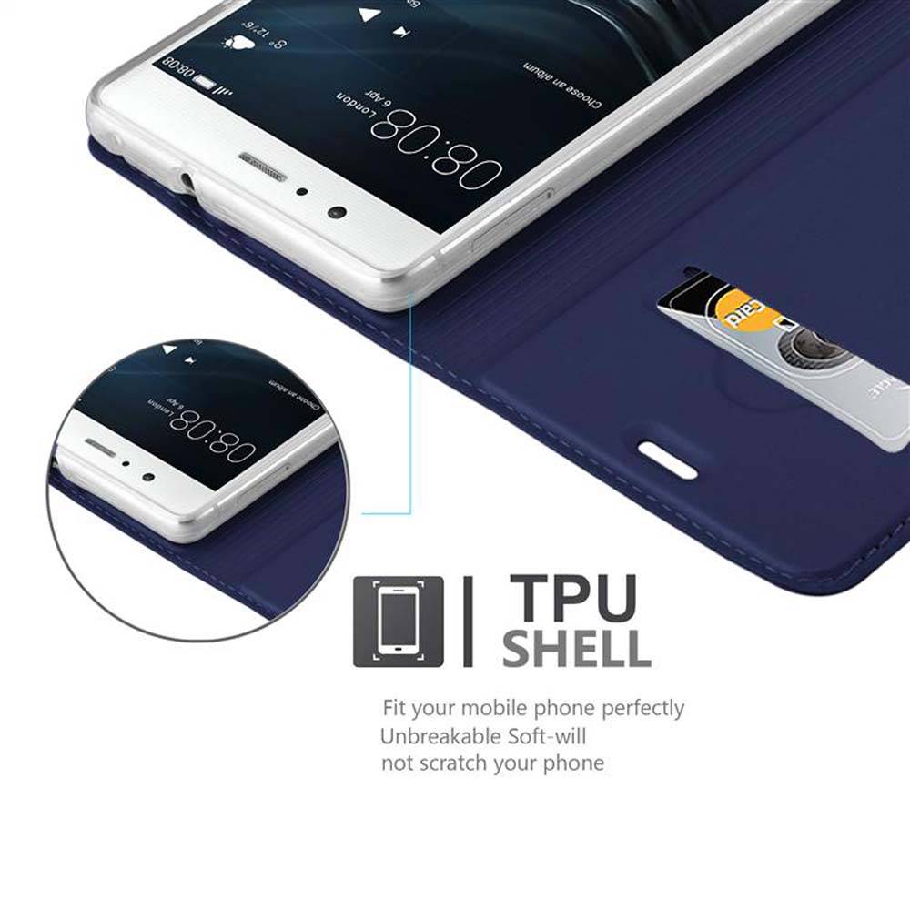 Cadorabo Handyhülle für Huawei P9 LITE 2016 / G9 LITE Schutz Hülle in Blau Cover Etui Book Case Booklet