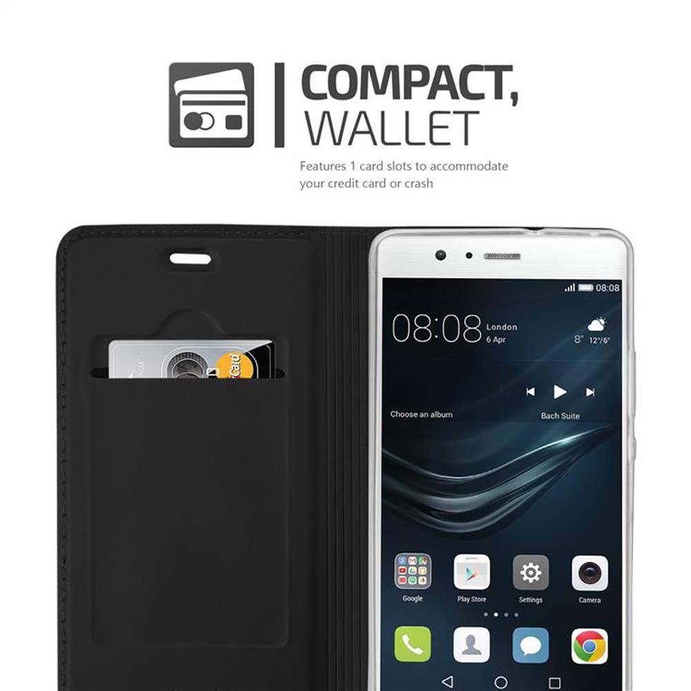 Cadorabo Handyhülle für Huawei P9 LITE 2016 / G9 LITE Schutz Hülle in Schwarz Cover Etui Book Case Booklet