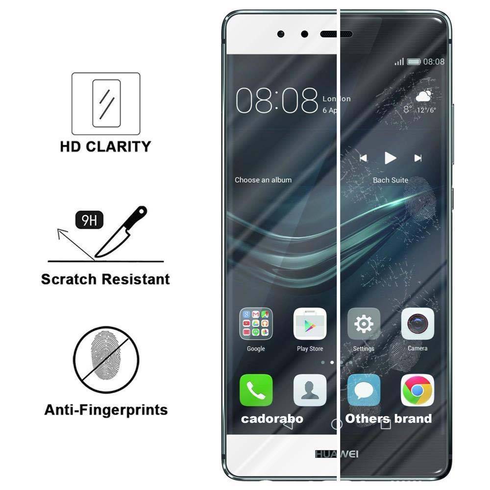 Cadorabo Panzerfolie für Huawei P9 PLUS Schutzfolie in Weiß Vollbild Folie Tempered Display Schutzglas