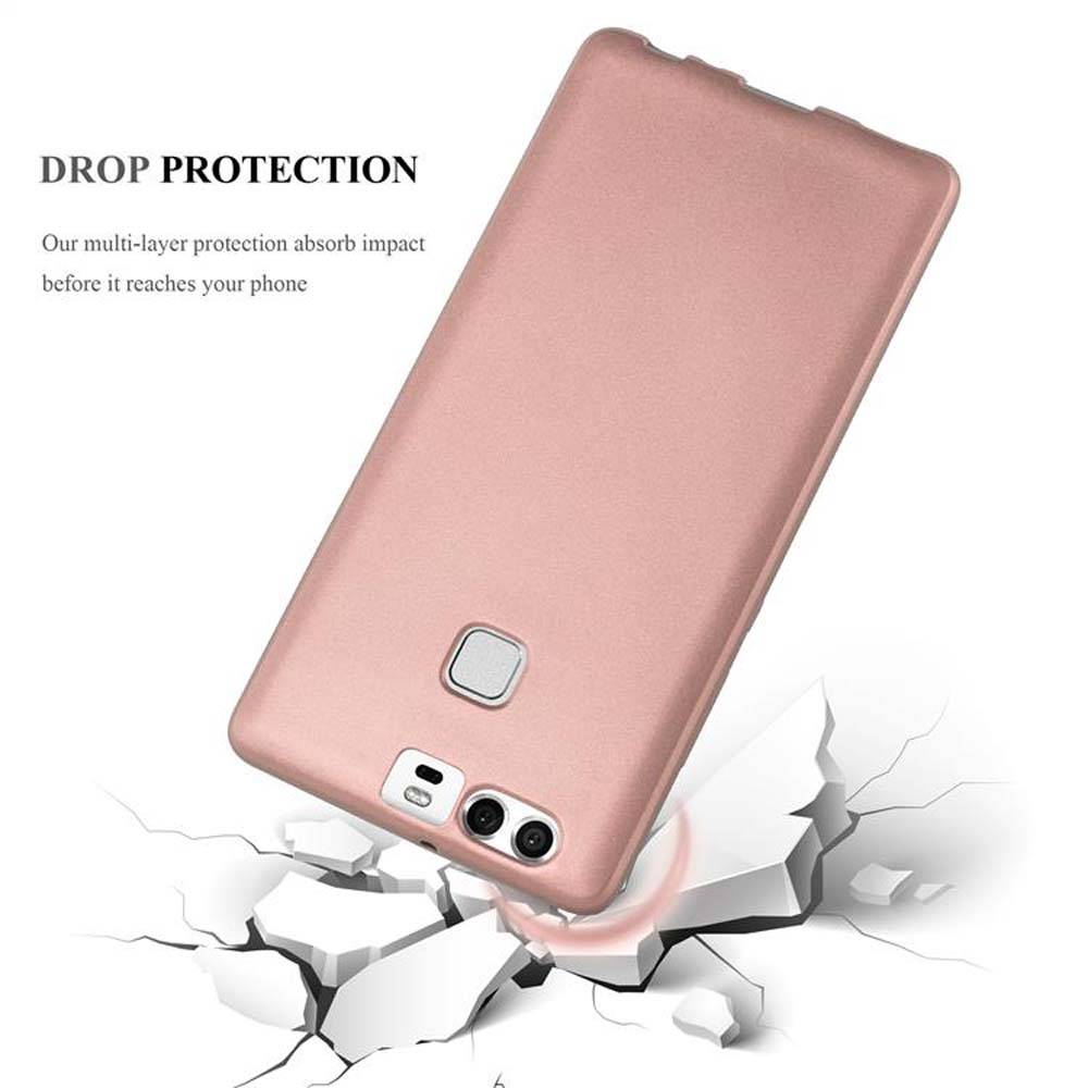 Cadorabo Schutzhülle für Huawei P9 Hülle in Rosa Handyhülle TPU Silikon Etui Cover Case