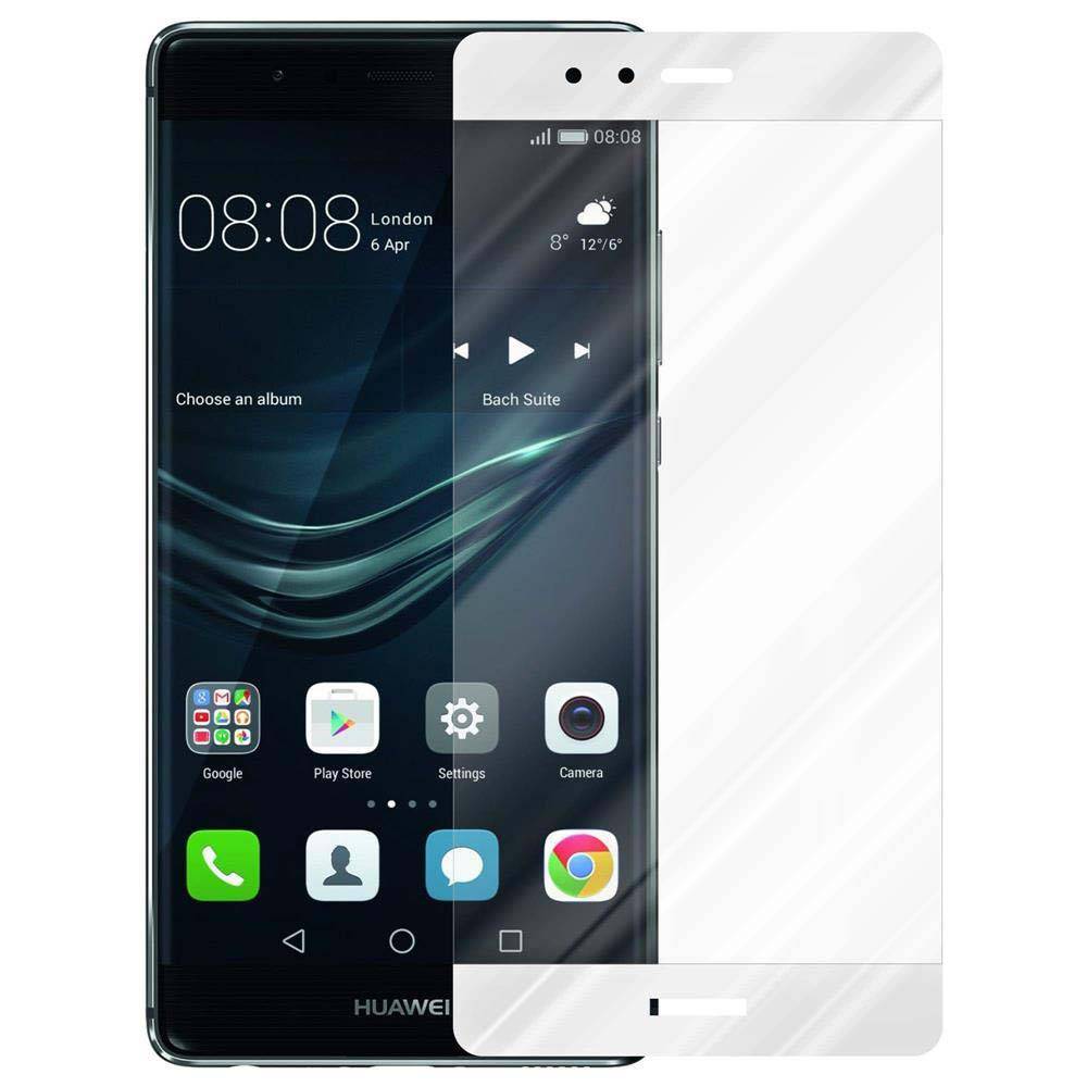 Cadorabo Panzerfolie für Huawei P9 Schutzfolie in Weiß Vollbild Folie Tempered Display Schutzglas