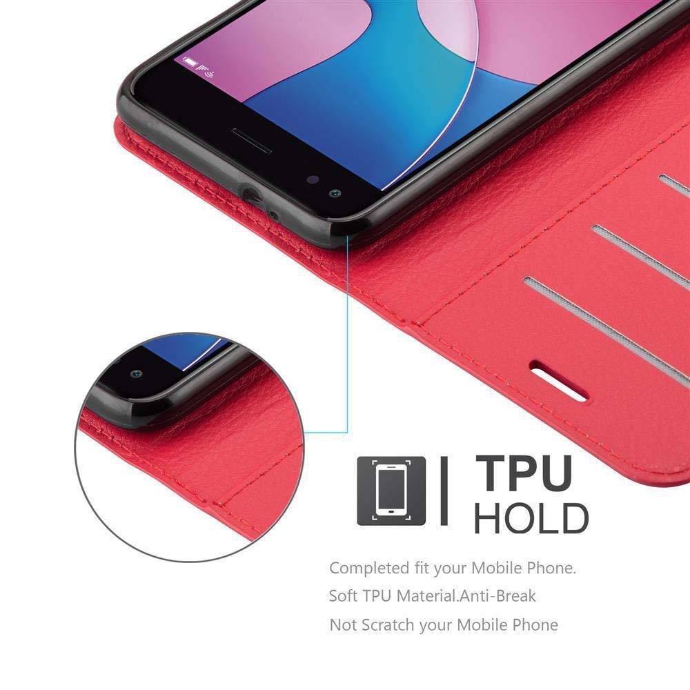 Cadorabo Hülle für Huawei Y6 PRO 2017 Schutz Hülle in Rot Handyhülle Etui Case Cover Magnetverschluss