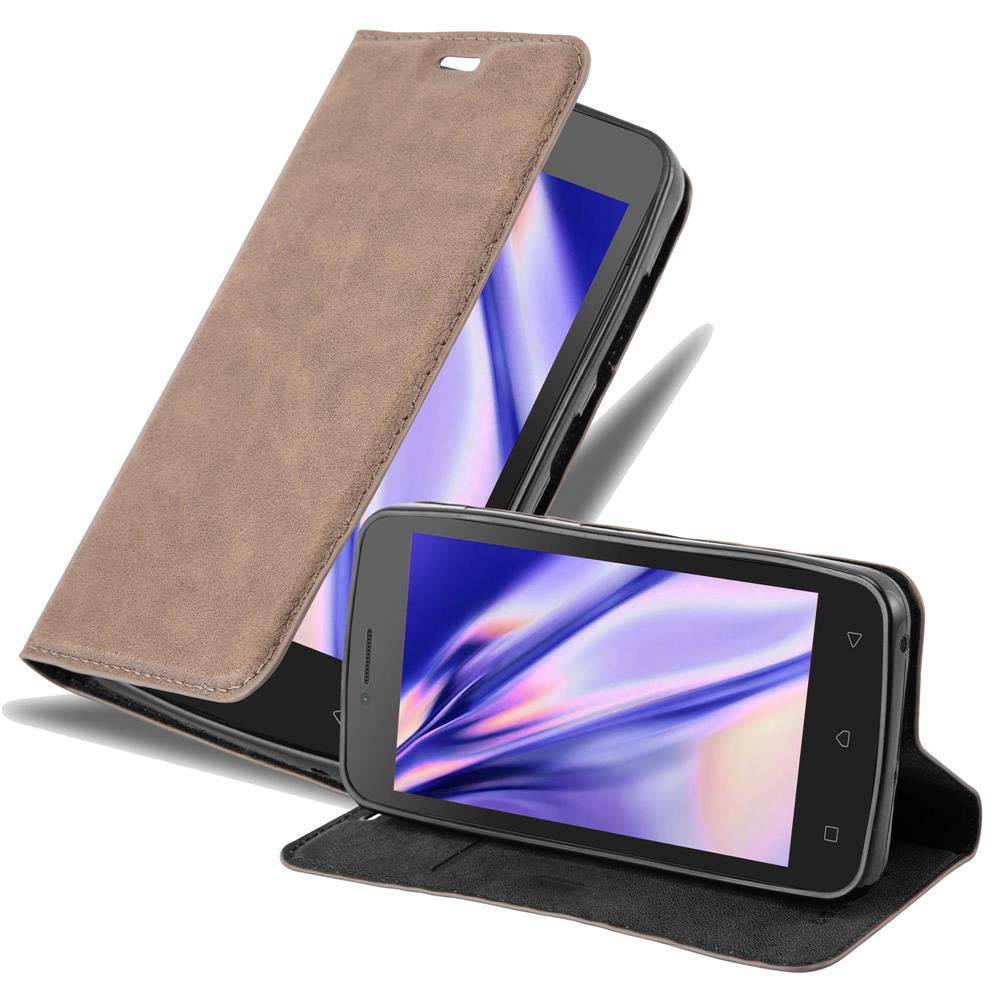 Cadorabo Hülle für Lenovo A PLUS Schutz Hülle in Braun Handyhülle Etui Case Cover Magnetverschluss