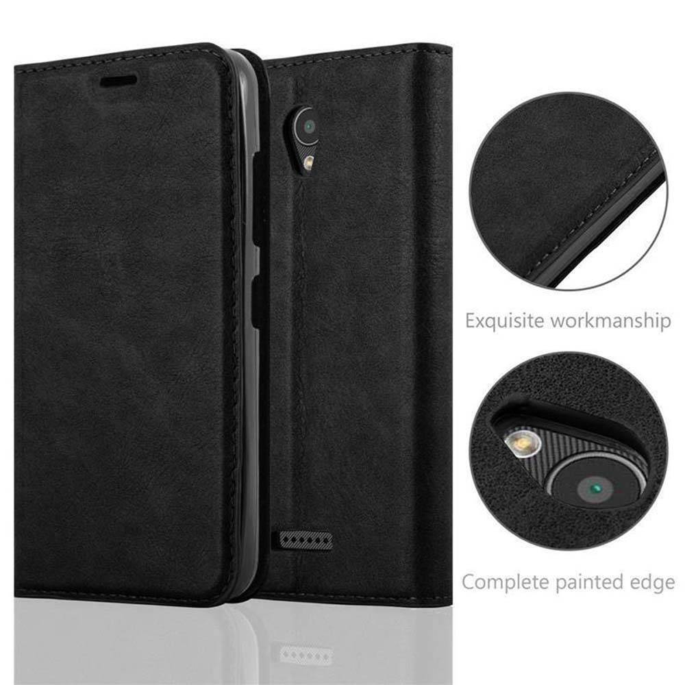 Cadorabo Hülle für Lenovo A PLUS Schutz Hülle in Schwarz Handyhülle Etui Case Cover Magnetverschluss