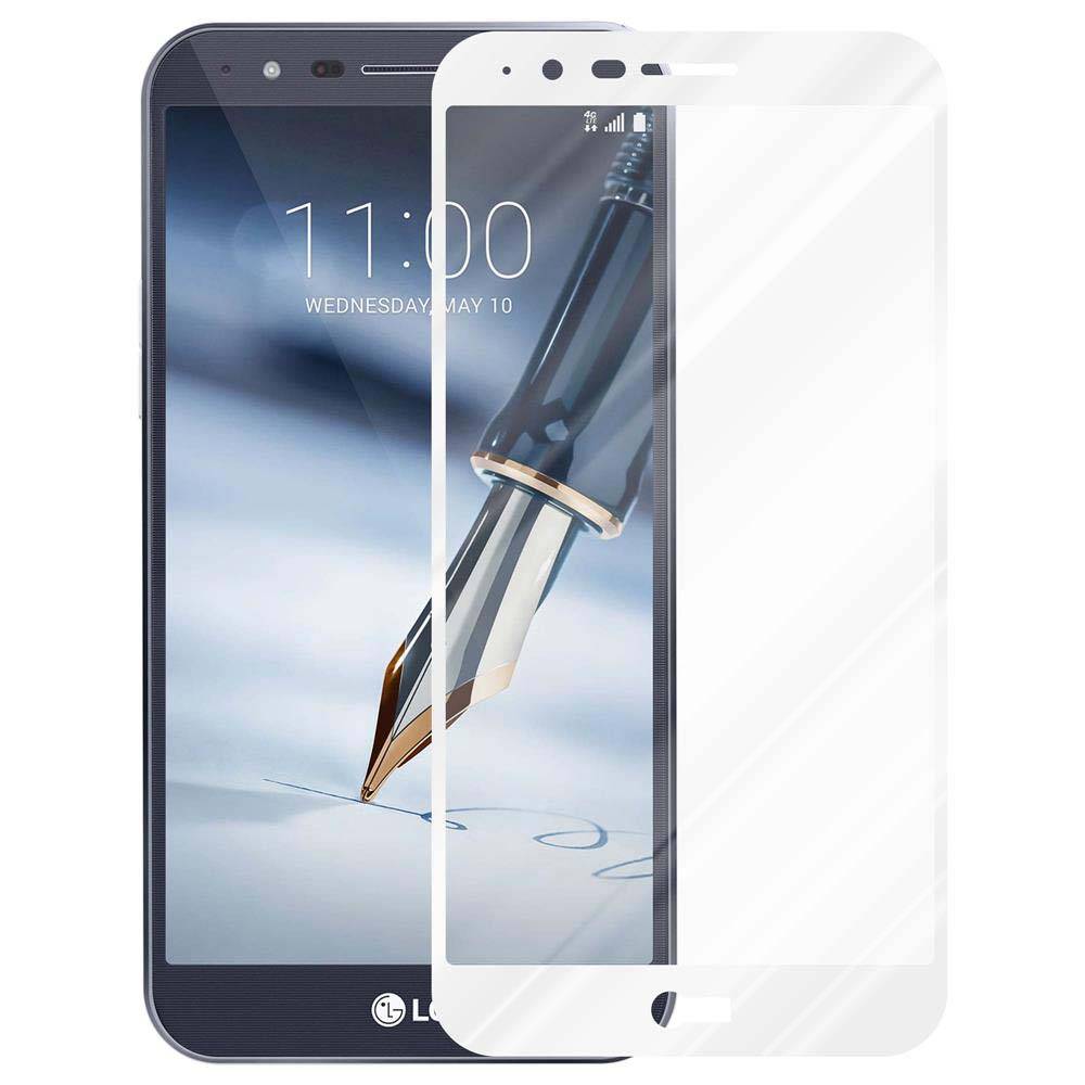 Cadorabo Panzerfolie für LG STYLO 3 Schutzfolie in Weiß Vollbild Folie Tempered Display Schutzglas