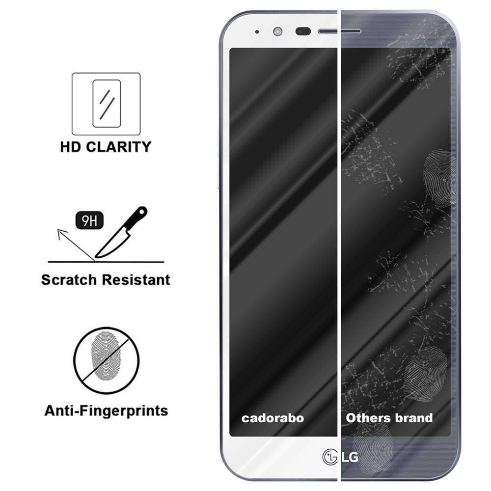Cadorabo Panzerfolie für LG STYLO 3 Schutzfolie in Weiß Vollbild Folie Tempered Display Schutzglas