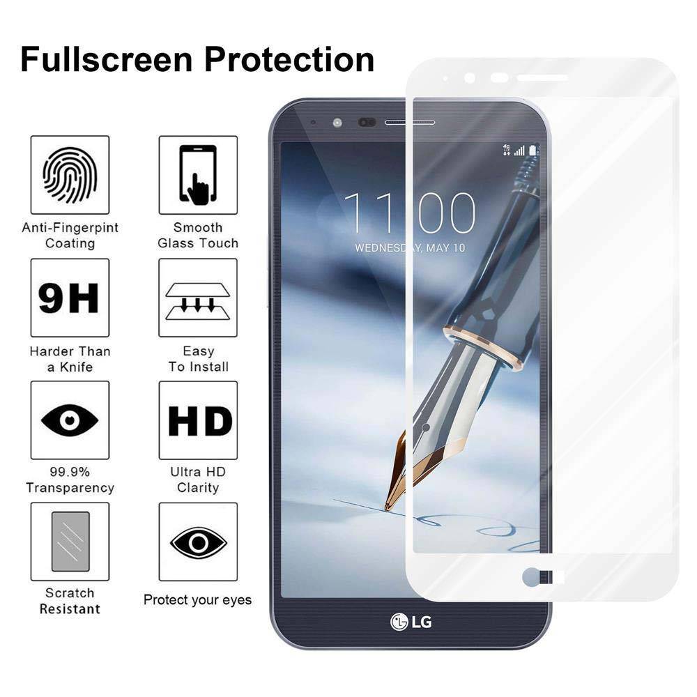 Cadorabo Panzerfolie für LG STYLO 3 Schutzfolie in Weiß Vollbild Folie Tempered Display Schutzglas