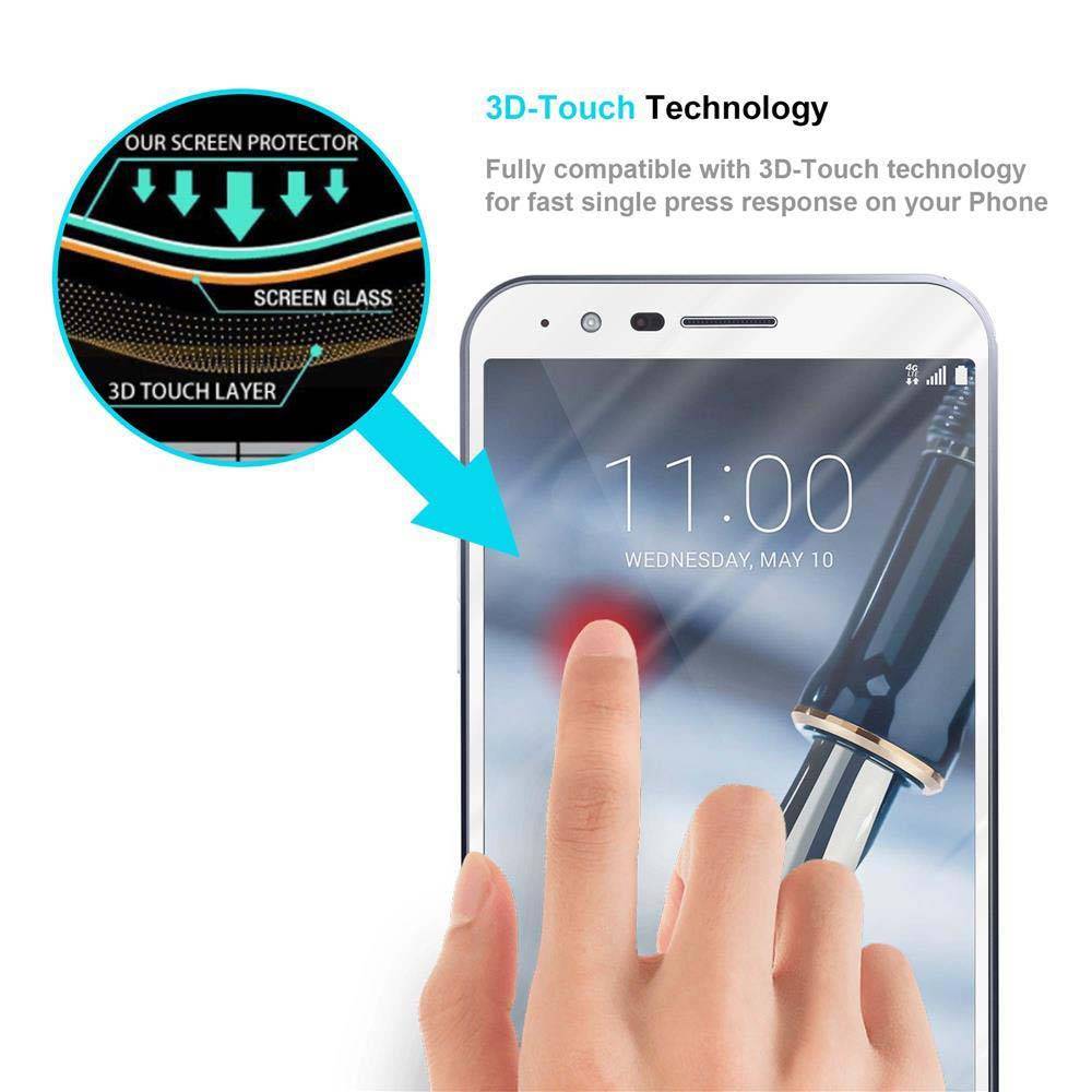 Cadorabo Panzerfolie für LG STYLO 3 Schutzfolie in Weiß Vollbild Folie Tempered Display Schutzglas