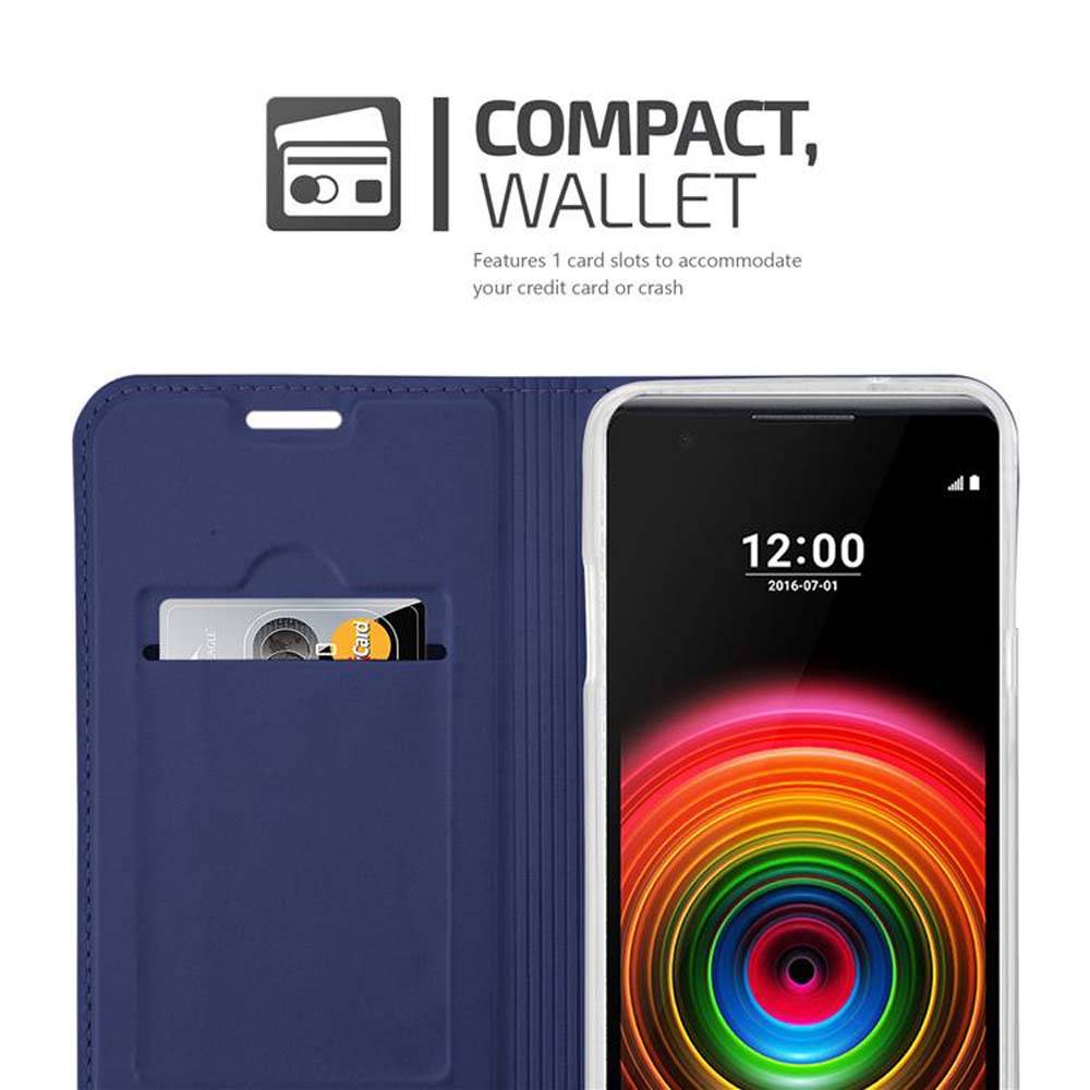 Cadorabo Handyhülle für LG X POWER Schutz Hülle in Blau Cover Etui Book Case Booklet