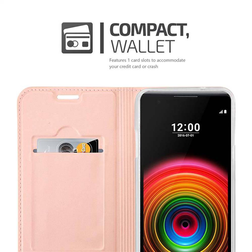 Cadorabo Handyhülle für LG X POWER Schutz Hülle in Rosa Cover Etui Book Case Booklet
