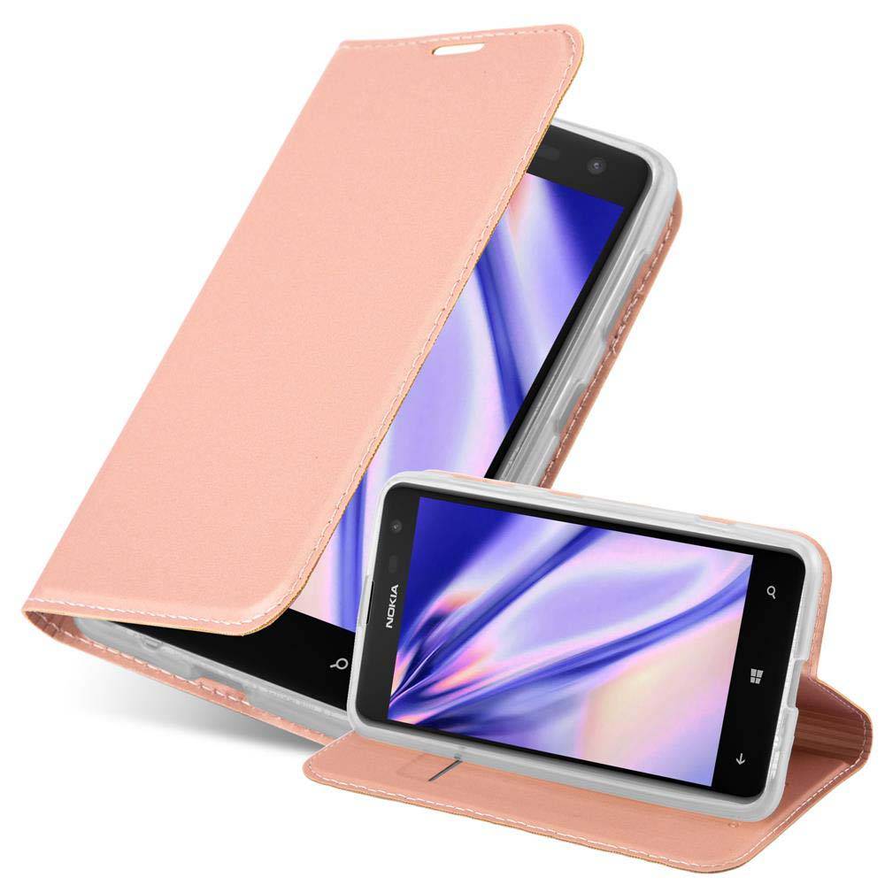Cadorabo Handyhülle für Nokia Lumia 625 Schutz Hülle in Rosa Cover Etui Book Case Booklet