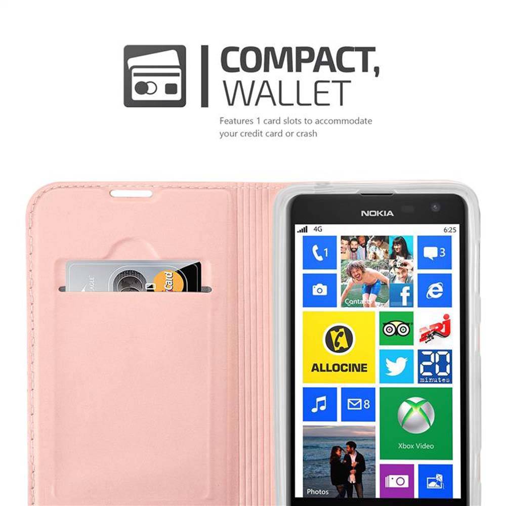 Cadorabo Handyhülle für Nokia Lumia 625 Schutz Hülle in Rosa Cover Etui Book Case Booklet