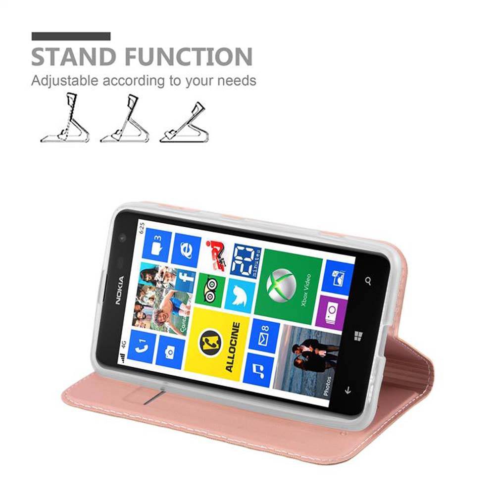 Cadorabo Handyhülle für Nokia Lumia 625 Schutz Hülle in Rosa Cover Etui Book Case Booklet