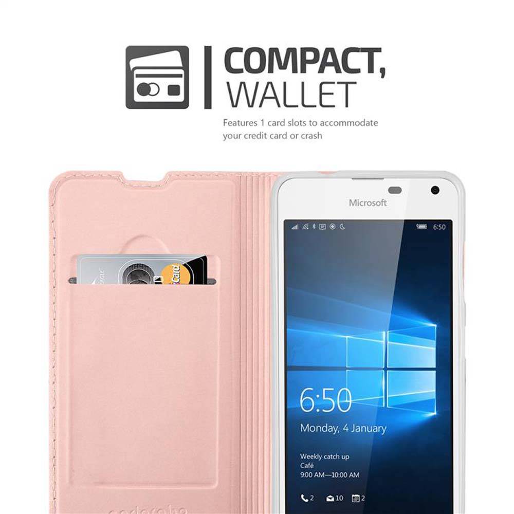 Cadorabo Handyhülle für Nokia Lumia 650 Schutz Hülle in Rosa Cover Etui Book Case Booklet