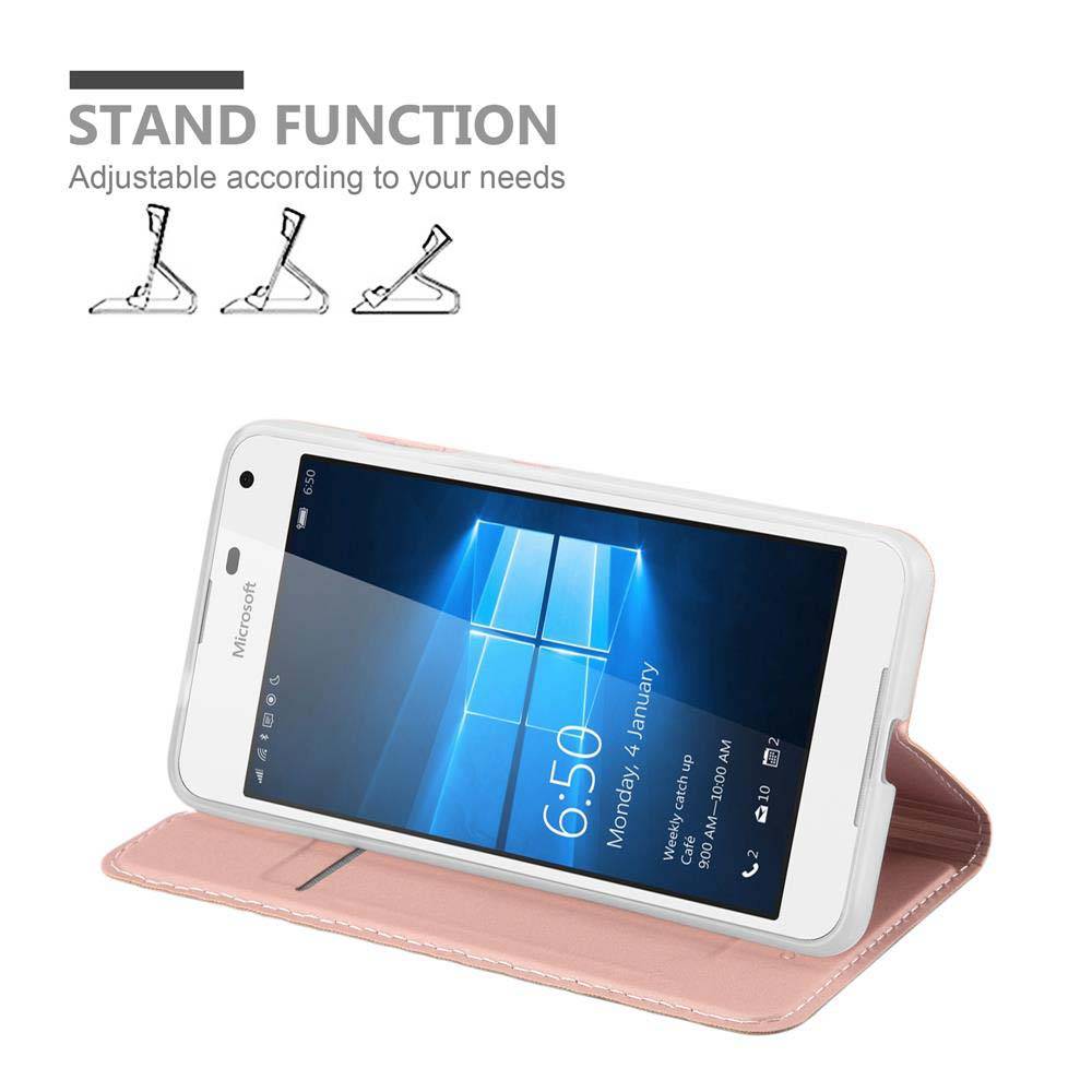 Cadorabo Handyhülle für Nokia Lumia 650 Schutz Hülle in Rosa Cover Etui Book Case Booklet
