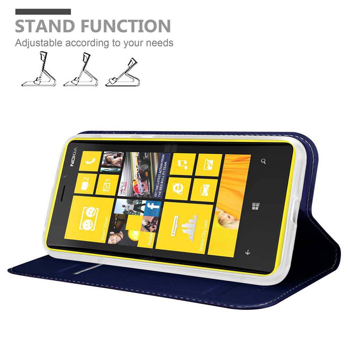Cadorabo Handyhülle für Nokia Lumia 920 Schutz Hülle in Blau Cover Etui Book Case Booklet