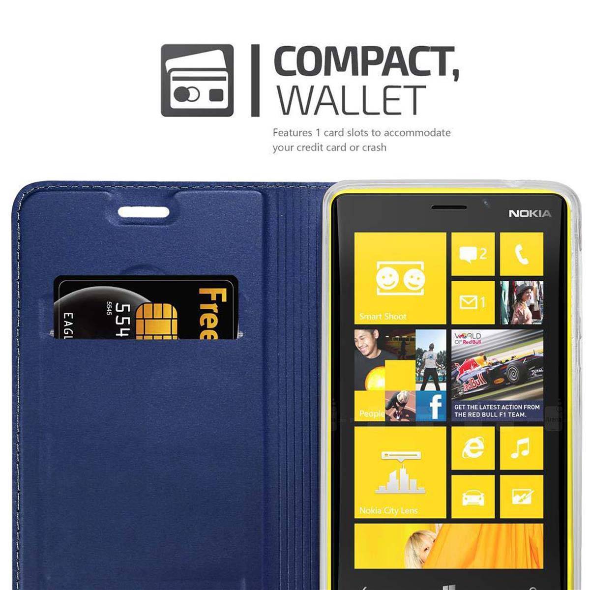 Cadorabo Handyhülle für Nokia Lumia 920 Schutz Hülle in Blau Cover Etui Book Case Booklet