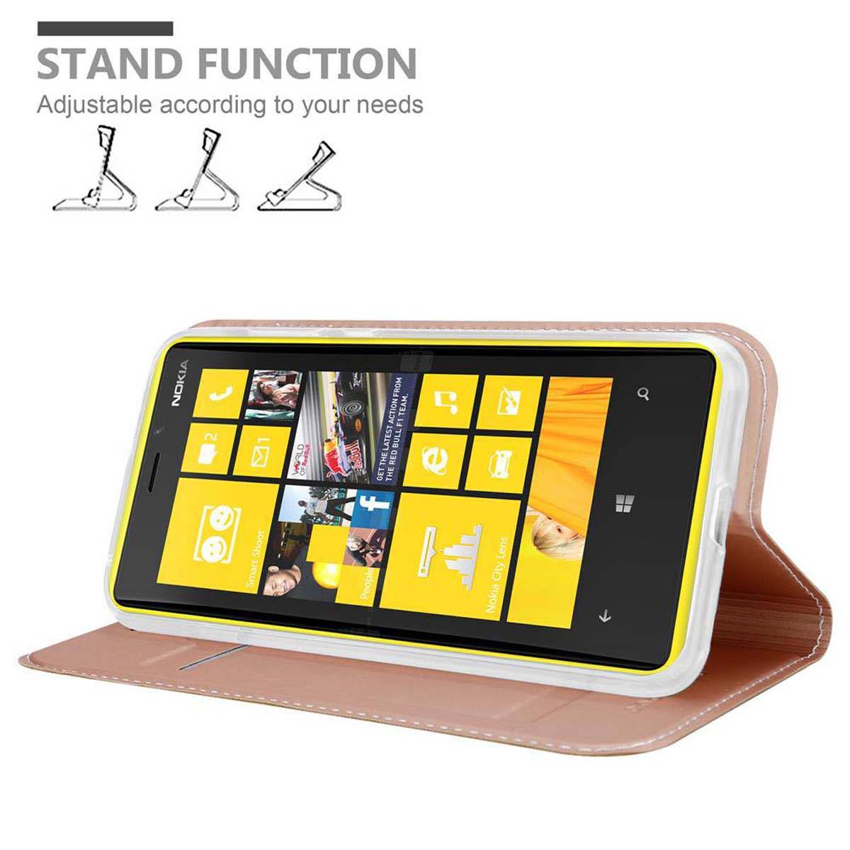 Cadorabo Handyhülle für Nokia Lumia 920 Schutz Hülle in Rosa Cover Etui Book Case Booklet