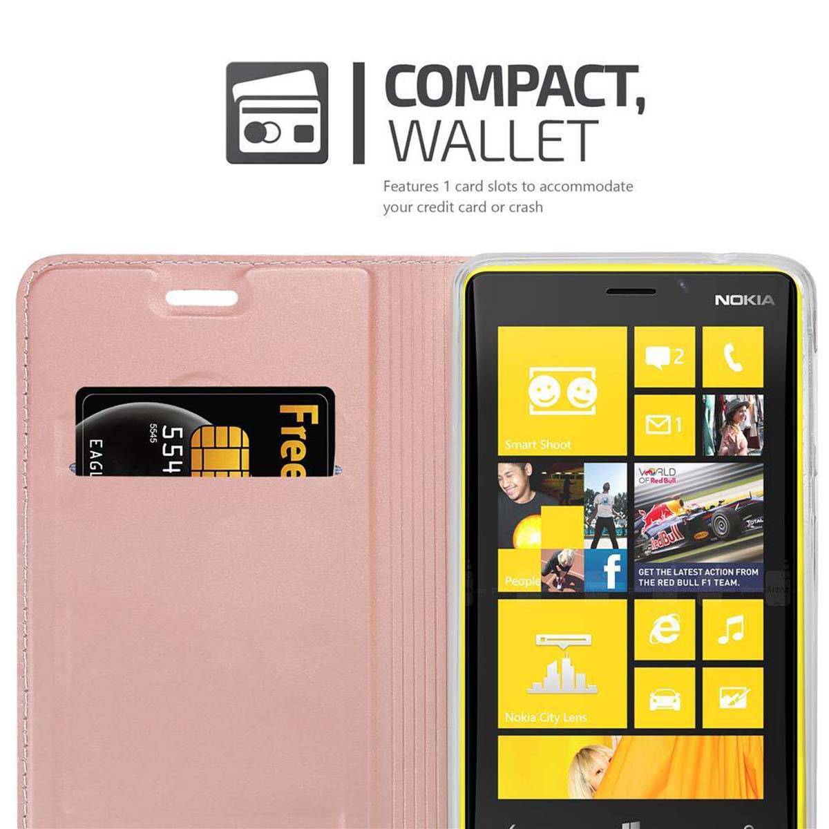 Cadorabo Handyhülle für Nokia Lumia 920 Schutz Hülle in Rosa Cover Etui Book Case Booklet