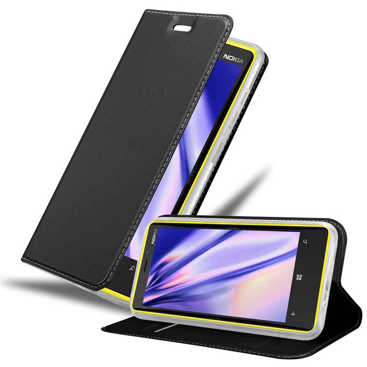 Cadorabo Handyhülle für Nokia Lumia 920 Schutz Hülle in Schwarz Cover Etui Book Case Booklet