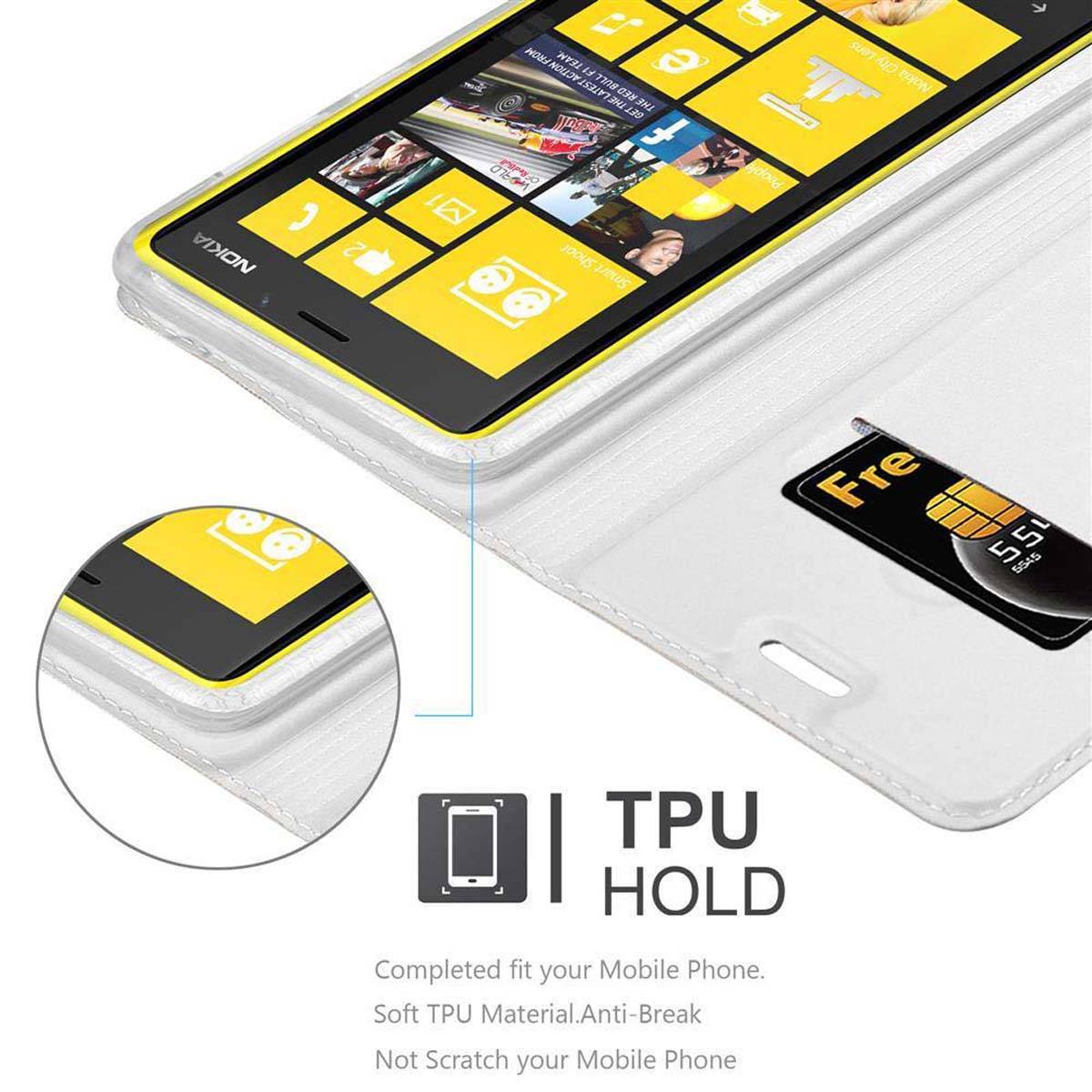 Cadorabo Handyhülle für Nokia Lumia 920 Schutz Hülle in Silber Cover Etui Book Case Booklet