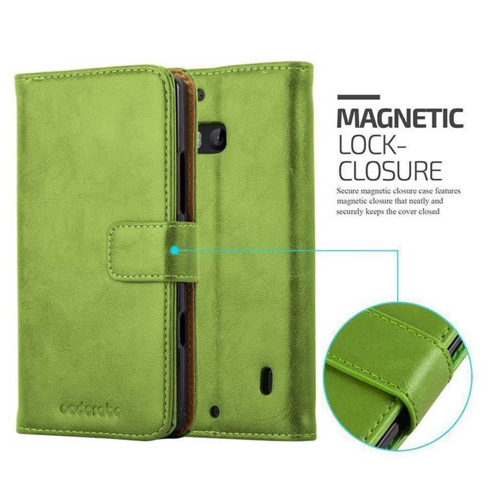 Cadorabo Hülle für Nokia Lumia 929 / 930 Schutzhülle in Grün Handyhülle Book Tasche Case Etui Luxury