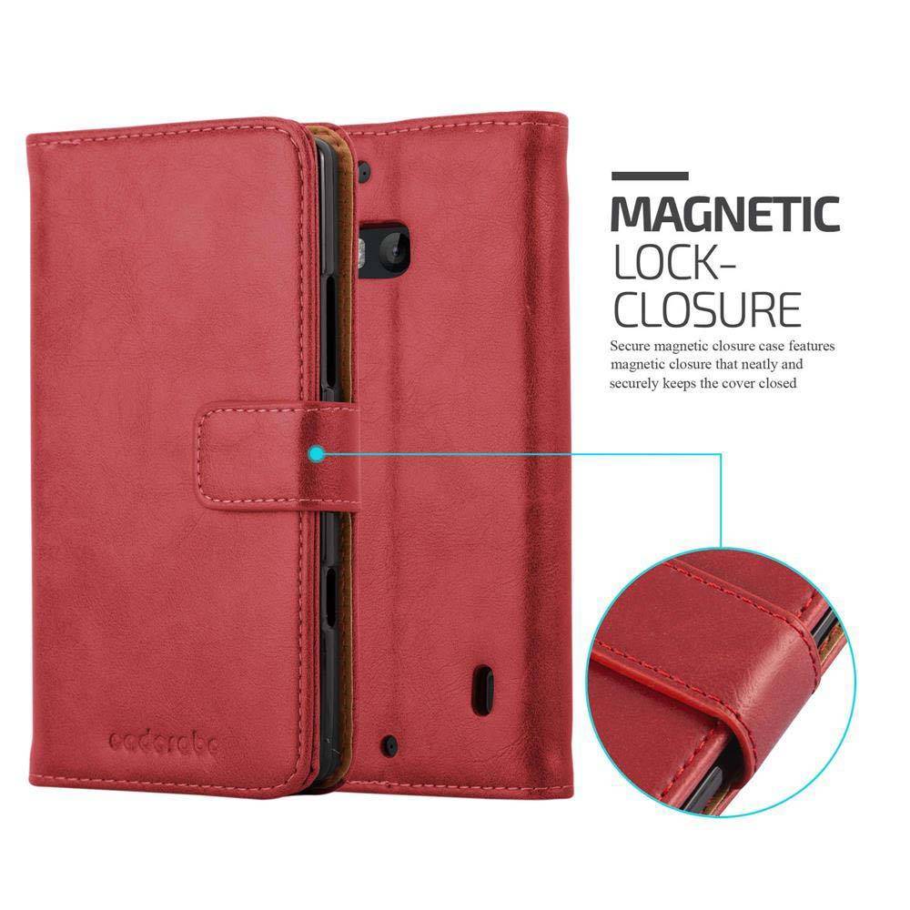 Cadorabo Hülle für Nokia Lumia 929 / 930 Schutzhülle in Rot Handyhülle Book Tasche Case Etui Luxury