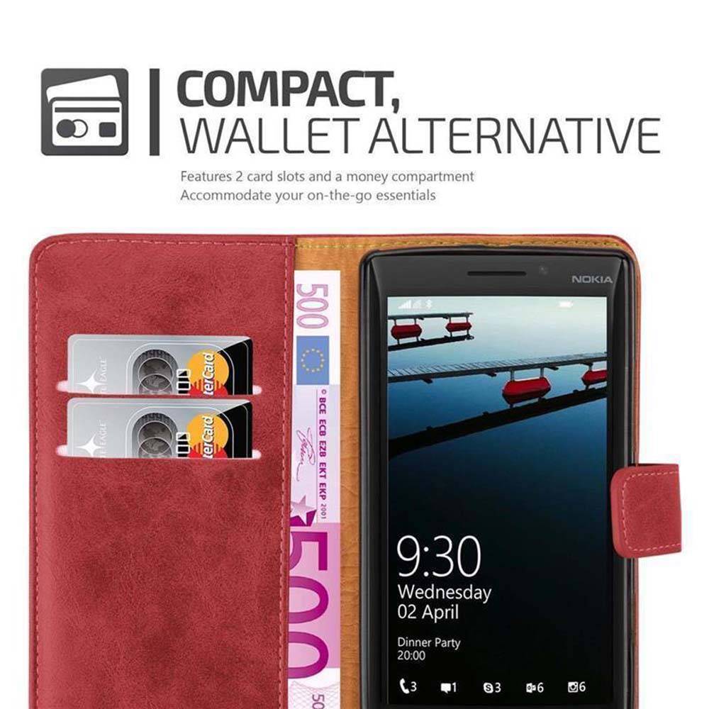 Cadorabo Hülle für Nokia Lumia 929 / 930 Schutzhülle in Rot Handyhülle Book Tasche Case Etui Luxury