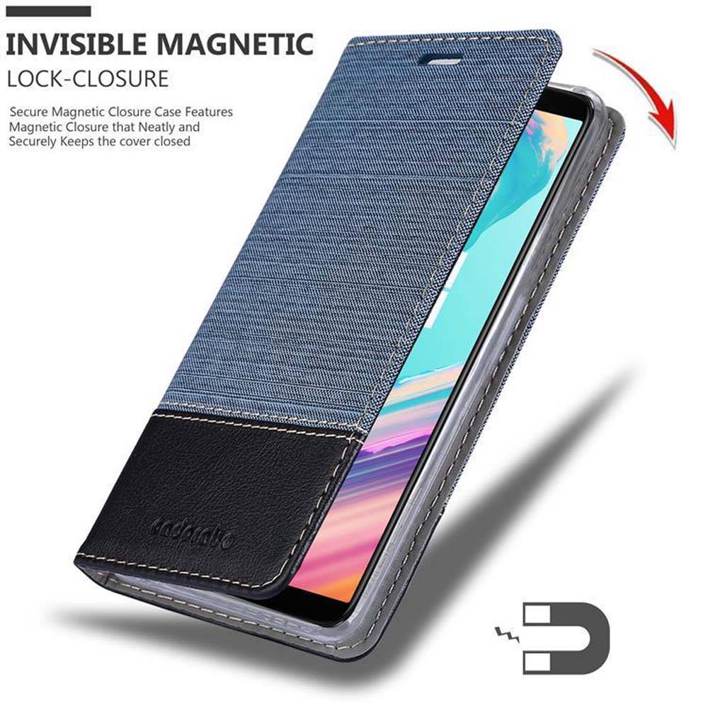 Cadorabo Hülle für OnePlus 5T Schutzhülle in Blau Handy Hülle Etui Book Case Cover