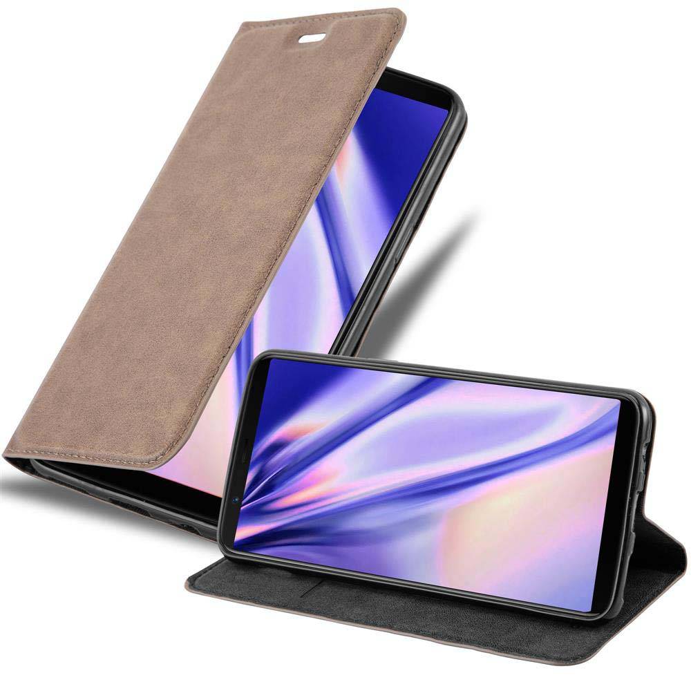 Cadorabo Hülle für OnePlus 5T Schutz Hülle in Braun Handyhülle Etui Case Cover Magnetverschluss