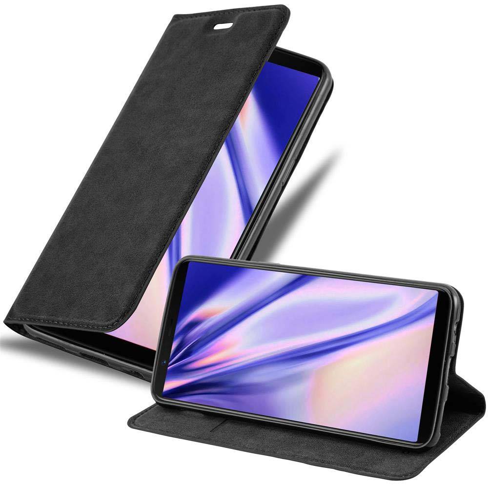 Cadorabo Hülle für OnePlus 5T Schutz Hülle in Schwarz Handyhülle Etui Case Cover Magnetverschluss