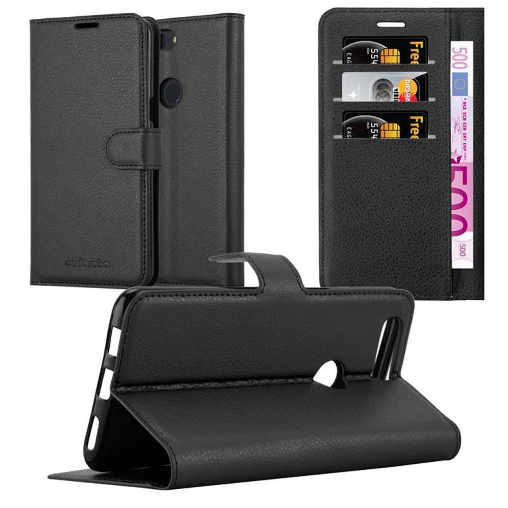Cadorabo Hülle für OnePlus 5T Schutz Hülle in Schwarz Handyhülle Etui Case Cover Magnetverschluss