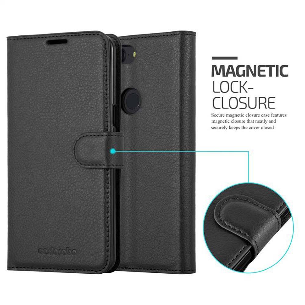 Cadorabo Hülle für OnePlus 5T Schutz Hülle in Schwarz Handyhülle Etui Case Cover Magnetverschluss